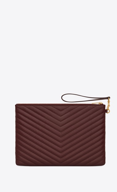 SAINT LAURENT Monogram Matelassé Damen Monogram tablet pouch in quilted leather b_V4